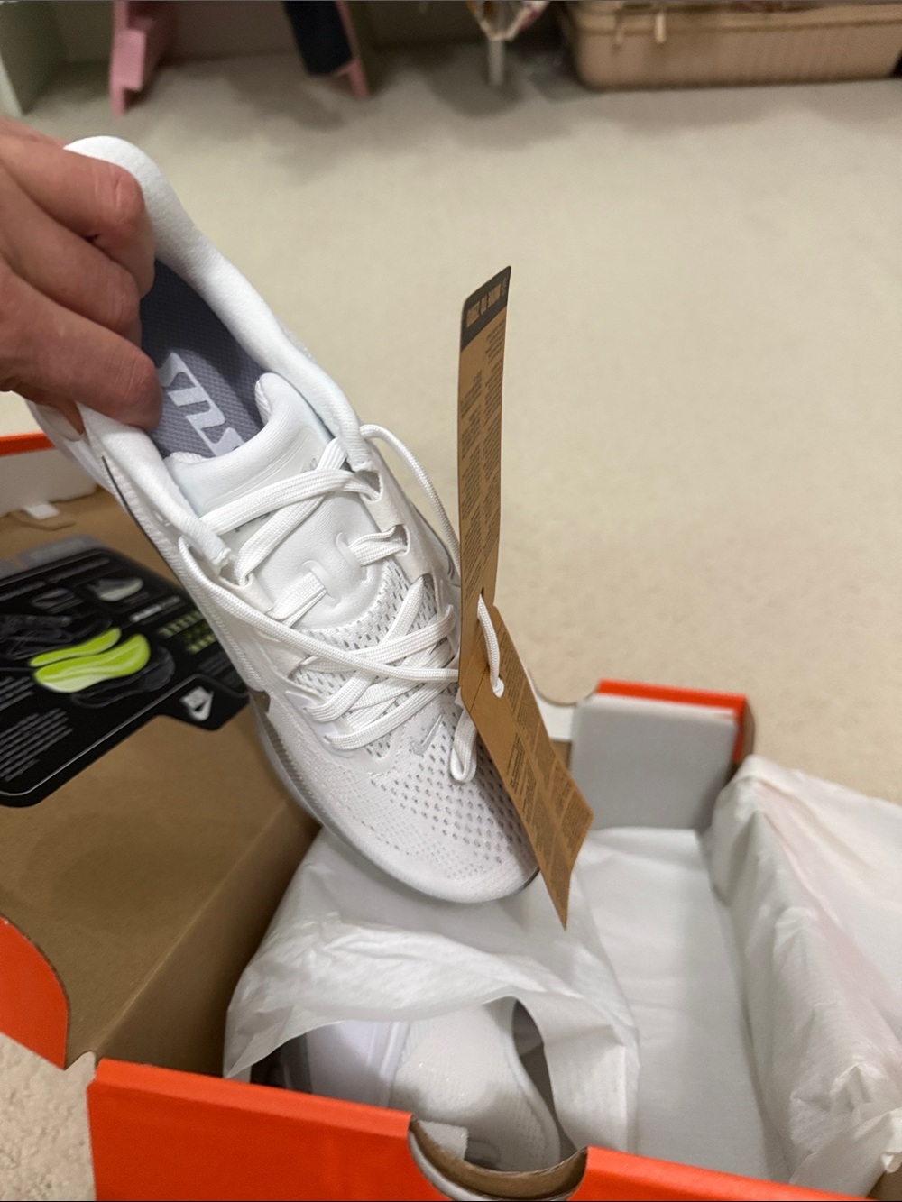 Nike Women’s White and Silver Running Sneakers - Picture 3 of 3
